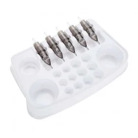 Plateau support plastique jetable aiguilles & couleurs - 50 pièces